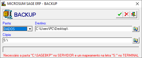 tela de backup