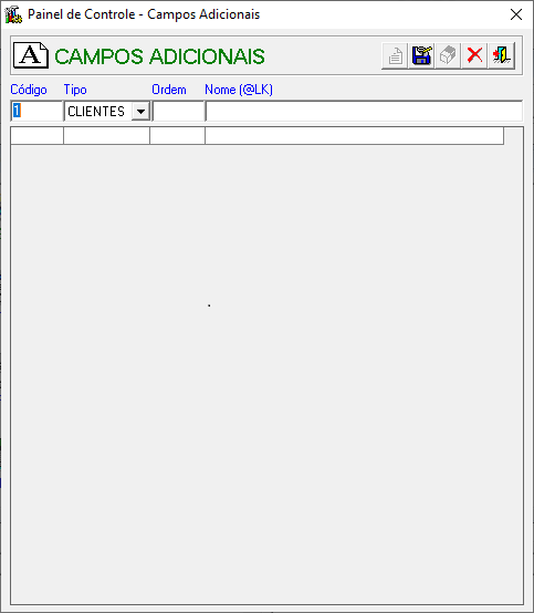 tela campos adicionais