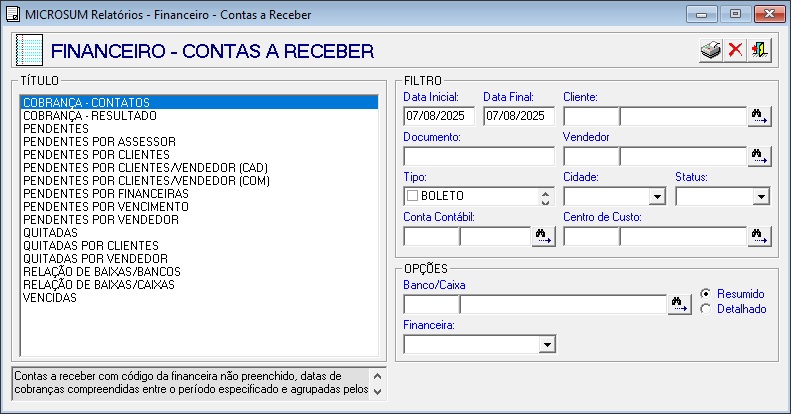contas a recebe realtorios
