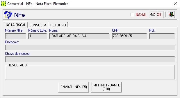 tela do nfe