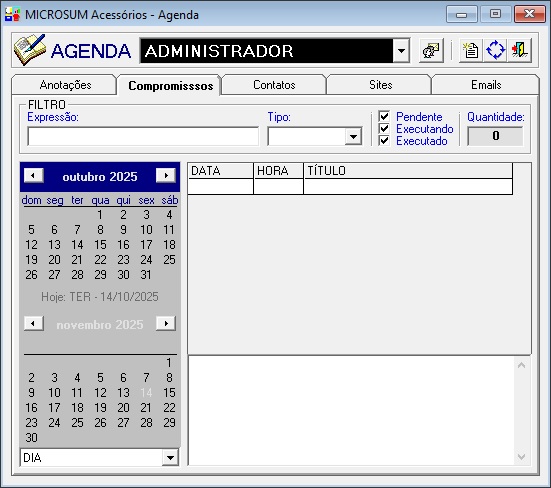 compromissos agenda