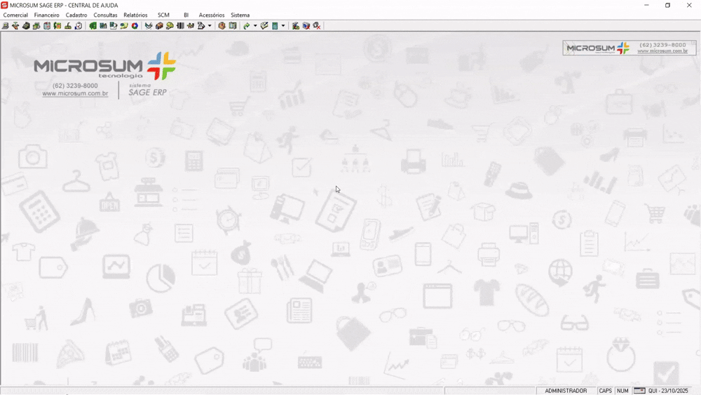 painel de controle log
