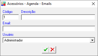 agenda email cadastro