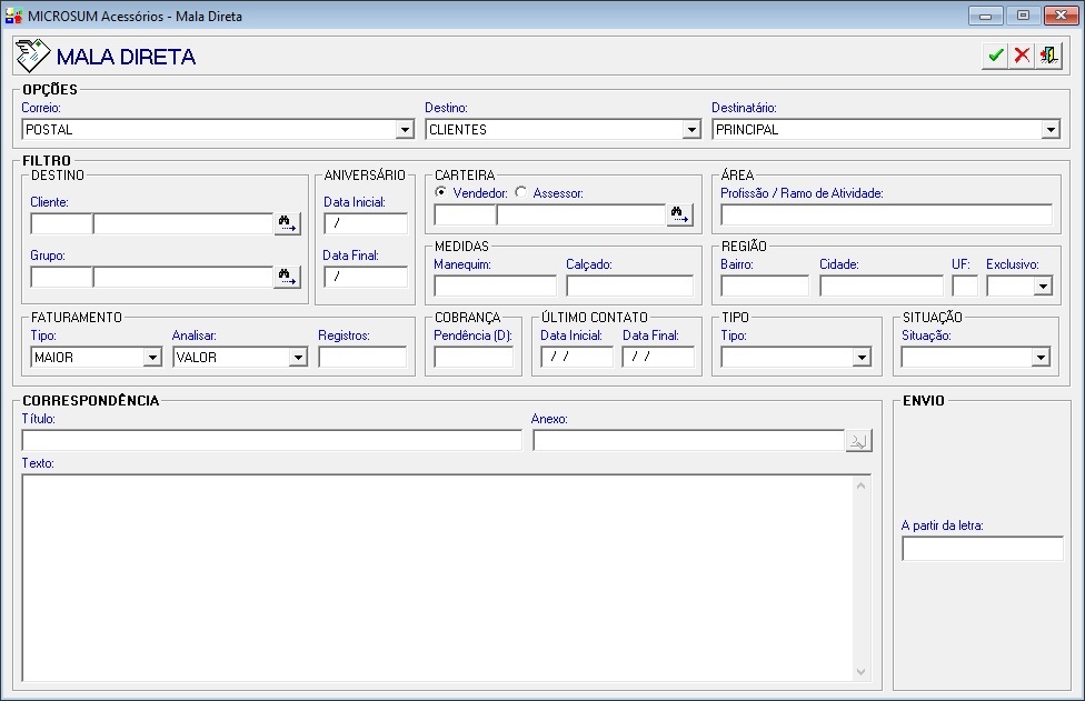 tela mala direta new
