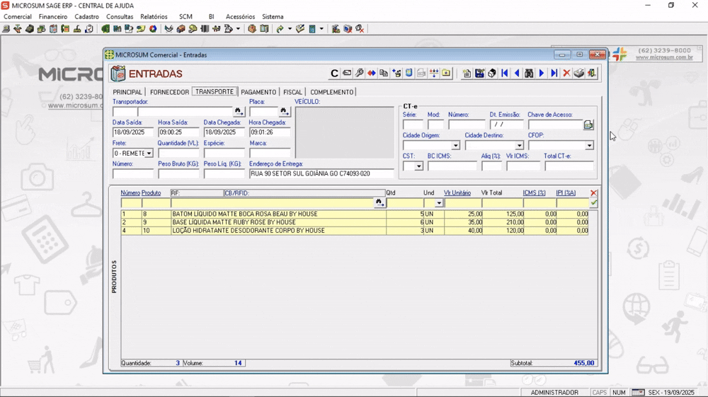 xml entrada