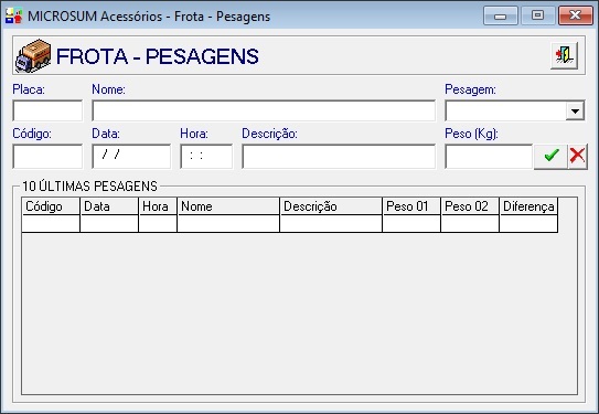 frotas pesagens