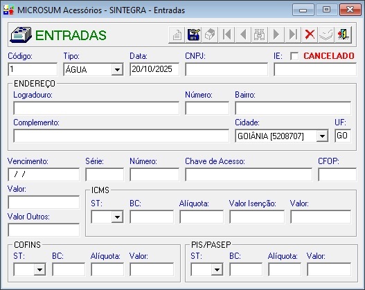 sintegra entradas